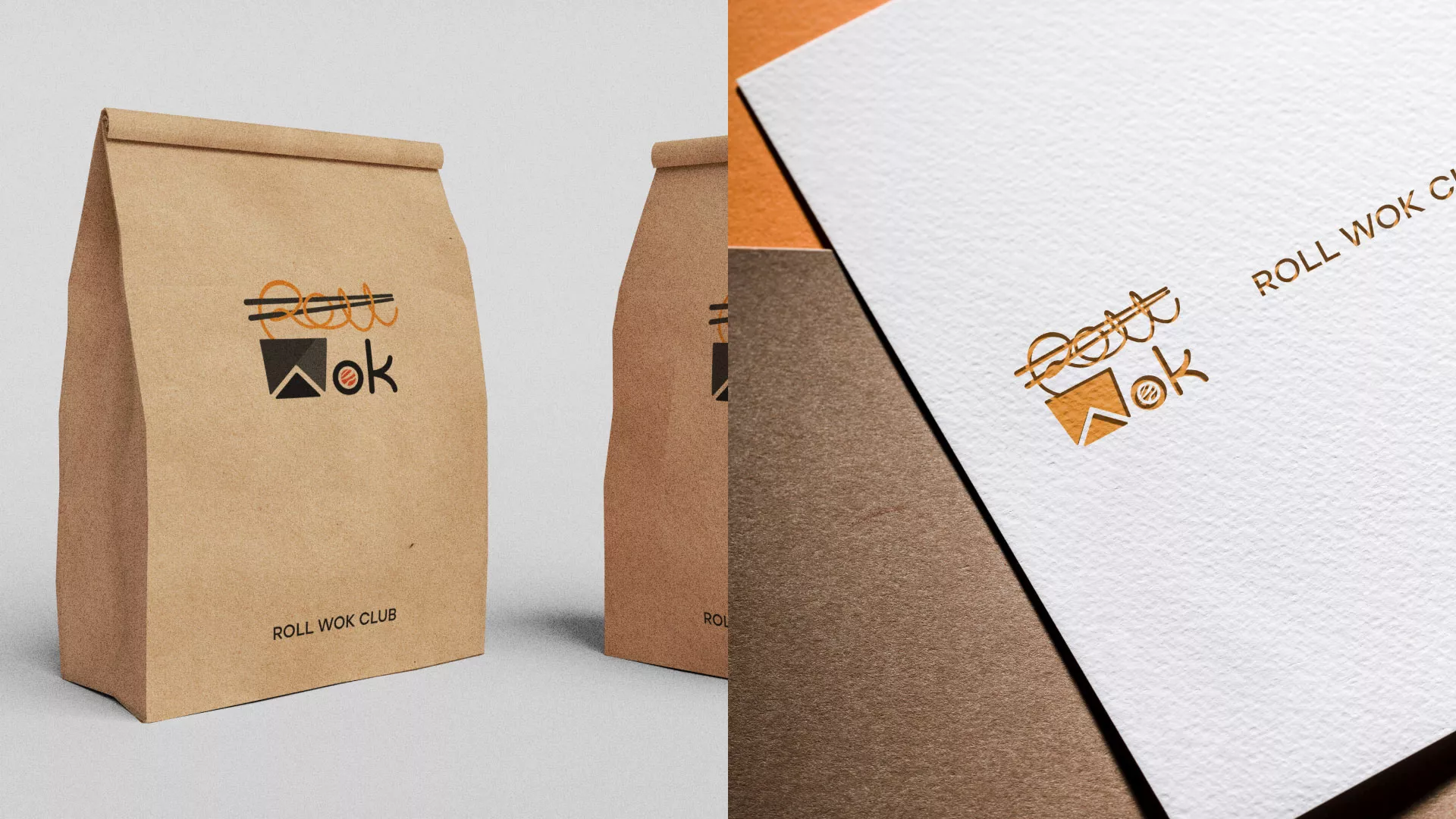 Разработка логотипа суши-бара «Roll Wok Club» в Тюкалинске